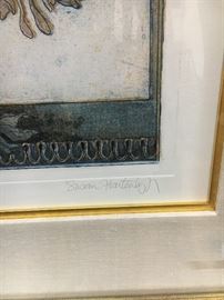 S. Hartenhoff signed lithograph "Rochelle's Bouquet" 