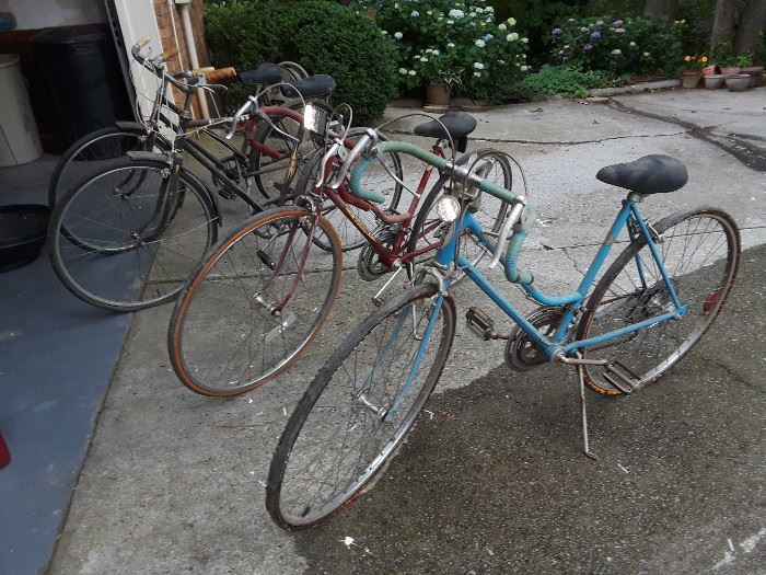 vintage bicycles, Schwinn varsity and Sears