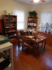 The other view of the Teak furniture. The table extends to seat six.