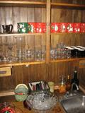 bar and Christmas mugs