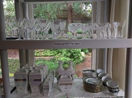 Entire set of Waterford "Sheila" stemware: - 4, 12 oz. flat tumblers - 8, champagne/tall sherbet stems -11, sherry stems -9, claret stems - 4, wine hocks