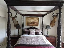 This bed is SO comfortable, just don't let the severed heads give you nightmares.
Stare at the tranquil Dutch painting above the bed for comfort, as needed.