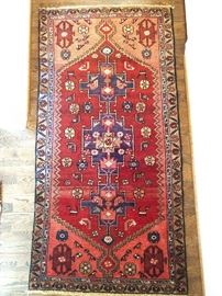 Vintage Persian Kurdish Bijar rug, hand woven, 100% wool face, measures 3' 1" x 6' 1".