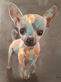 Fun chihuahua original art, oil on canvas. 