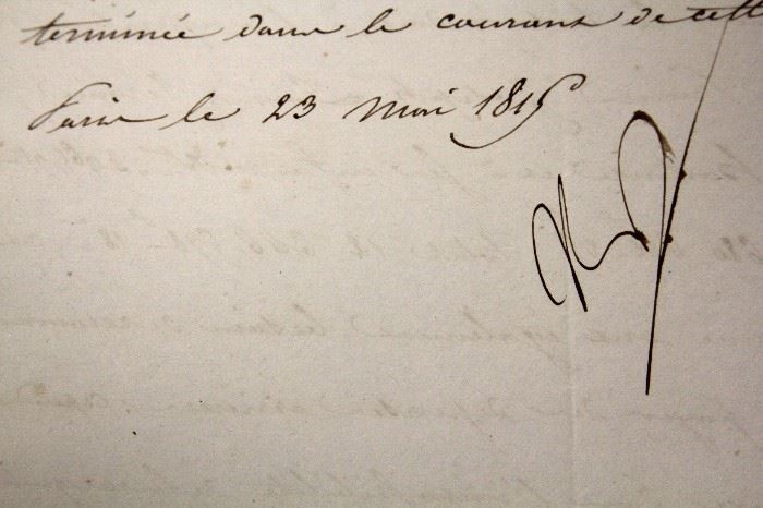 LOT #5020 - NAPOLEON SIGNED LETTER, DATED MAY 1815