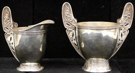 LOT #5041 - PAIR OF TIFFANY & CO. STERLING SILVER CREAM/SUGAR