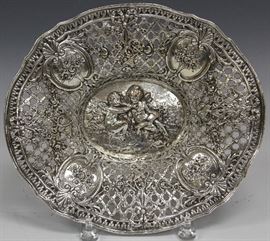 LOT #5046 - CONTINENTAL 19TH C. SILVER OVER COPPER BOWL