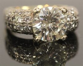 LOT #5050 - LADY'S 3.04CT SOLITAIRE DIAMOND 18KT GOLD RING