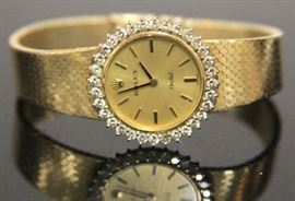 LOT #5066 - VINTAGE LADY'S DIAMOND 14KT ROLEX WRISTWATCH