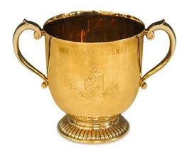 LOT #5074 - 1958 SANTA ANITA SILKY SULLIVAN TROPHY, 14KT GOLD, 1387 GRAMS