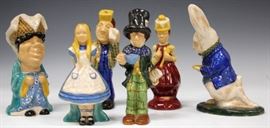 LOT #5169 - BRAYTON LAGUNA POTTERY (6) PC. ALICE IN WONDERLAND