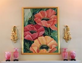 Gorgeous original oil painting on canvas by Jill Troutman.  Approximate overall dimensions 49" x 39".  