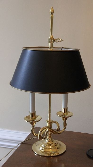 heavy, fine quality Baldwin brass bouillotte lamp