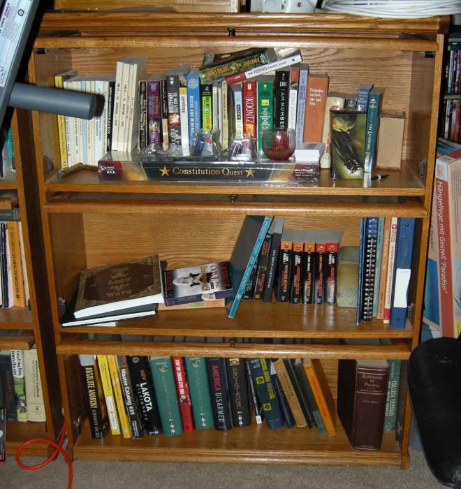 2 three-shelf barrister bookcases