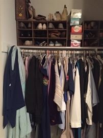 Several closets full of ladies clothing & shoes. 