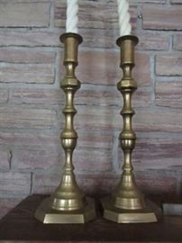 Tall brass candlesticks   27"  high