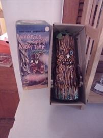Mattel produced this "spooky animated tree"  The original box and the tree are in excellent condition.