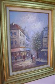 Original gold framed oil painting by W. Lawton is 19 inches wide by 23 inches tall.  Spectacular under light.