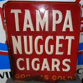 Original 1950s Tampa Cigars Metal Sign, AS IS
