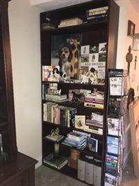 Dog and cat figurines and books