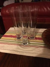 4 Waterford pilsner glasses