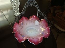 Bride's basket and silverplate holder