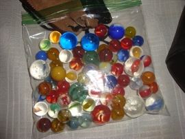 Bag of vintage marbles