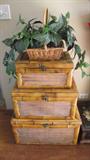 Bamboo stackable boxes
