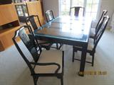 Oriental Dinning room set black lacker and tiki