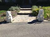 Fu dogs, handcarved white marble