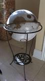 Globe on iron stand