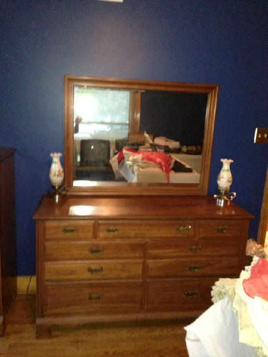 Maple Dresser and Mirror