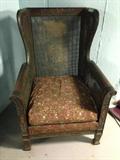 Early 1900 Hand Carved Cane Chair