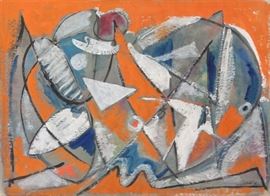 John von Wicht (American, 1888-1970) Mixed Media on paper