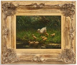 Constant David Ludovic Artz (Dutch, 1870-1951) Mother & Ducklings
