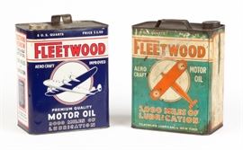 Two Vintage Fleetwood Aerocraft Motor Oil Can