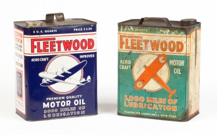 Two Vintage Fleetwood Aerocraft Motor Oil Can