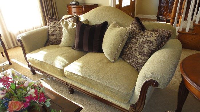 Custom upholstered sofa, Interiors by Bruce, (Hancock & Moore)