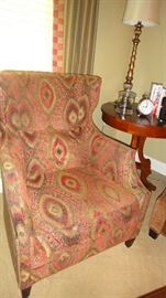 Custom Upholstered arm chair w/matching pillow