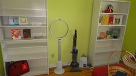 Book Shelves, Dyson Fan, Dyson Vacuum