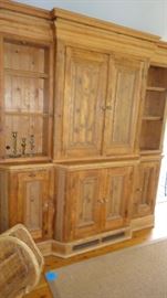Large primitive pine hutch/ cabinet, very unique