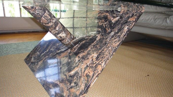 Contemporary glass/ marble coffee table