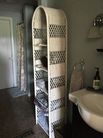 Wicker storage unit.