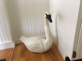 Large decorative swan can be used both indoors and outdoors. 1 1/2 feet