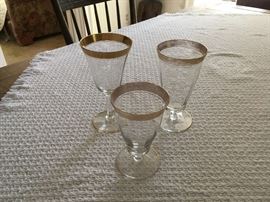 Hate to part with these as we began collecting them in Nyack 40 years ago! We have 5 small and 6 large goblets and 10 wine glasses. Will sell as a set or individually.