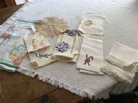 Assorted vintage linens will be for sale.