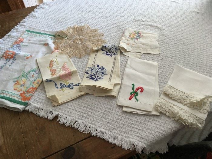 Assorted vintage linens will be for sale. 