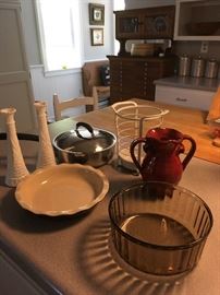 We will have lots of cooking utensils, pots/pans, bakeware, cookware and decorative kitchen and dining items for sale!  This is just a small sample.