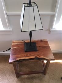 Cool and new little end table for sale.  Table lamp is not for sale. 