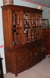 Large Asian style wooden breakfront